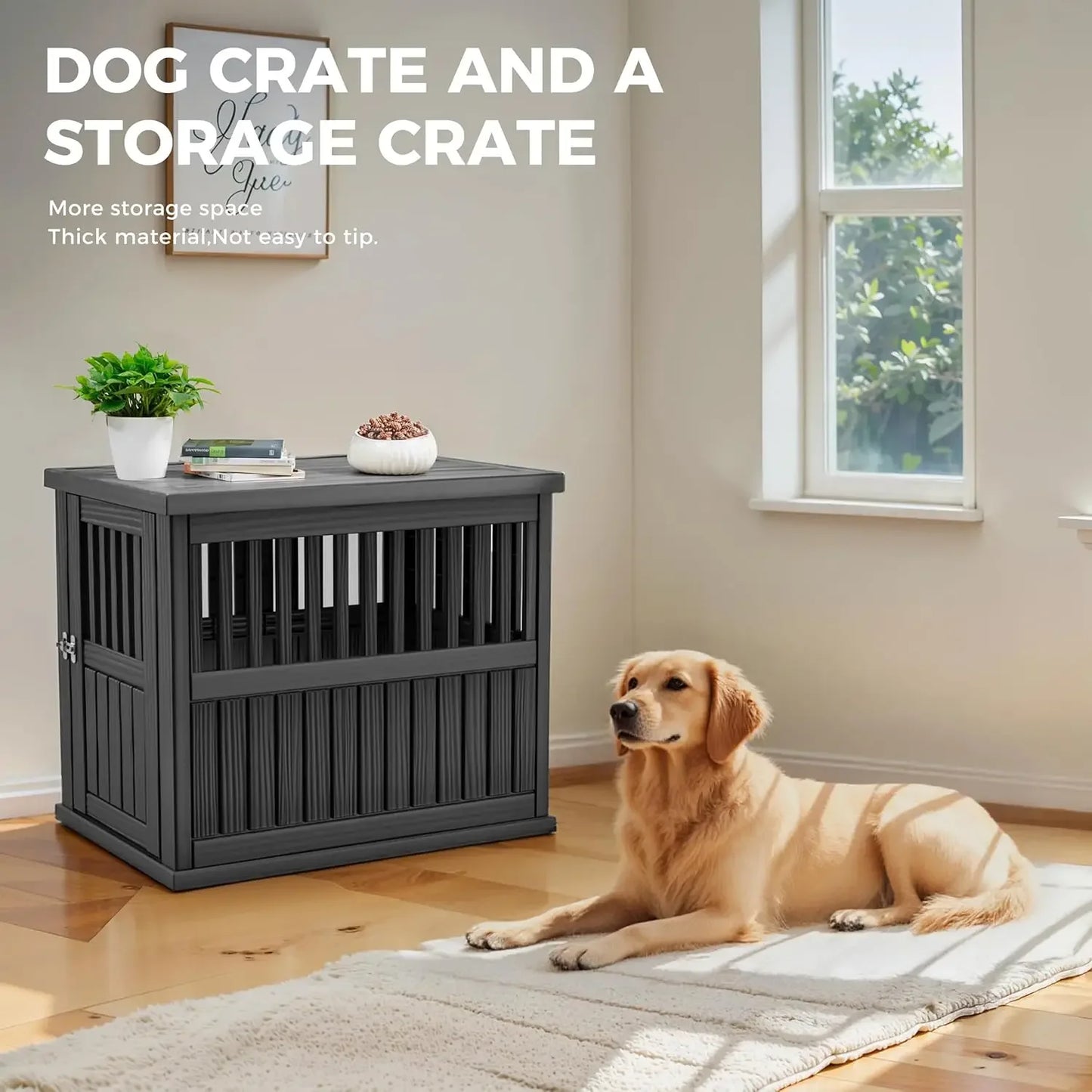 Lockable Dog Crate End Table For Small And Large Dogs