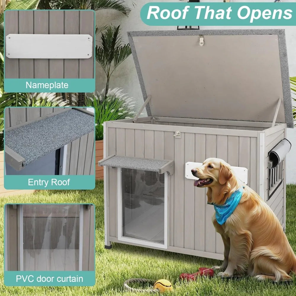 Outdoor Weatherproof Dog House With Raised Feet Anti Chewing