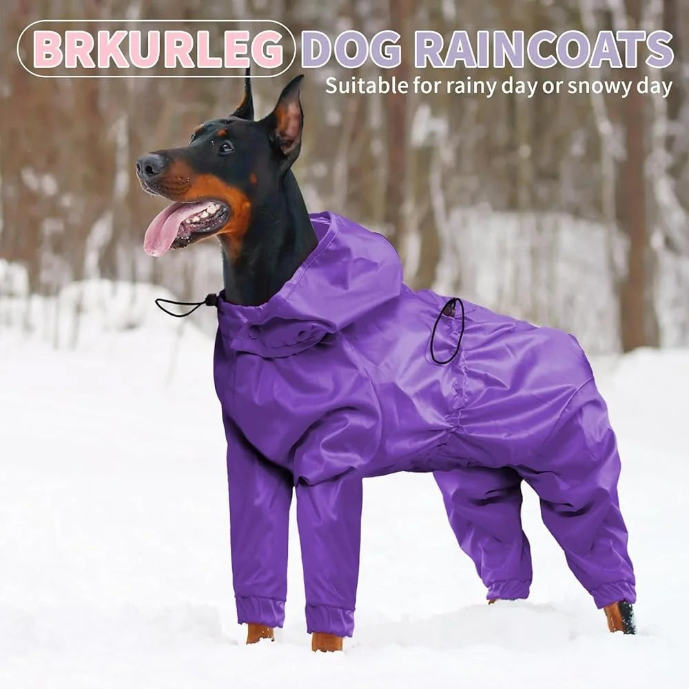 Waterproof Dog Raincoat Reflective Jacket With Leash Hole