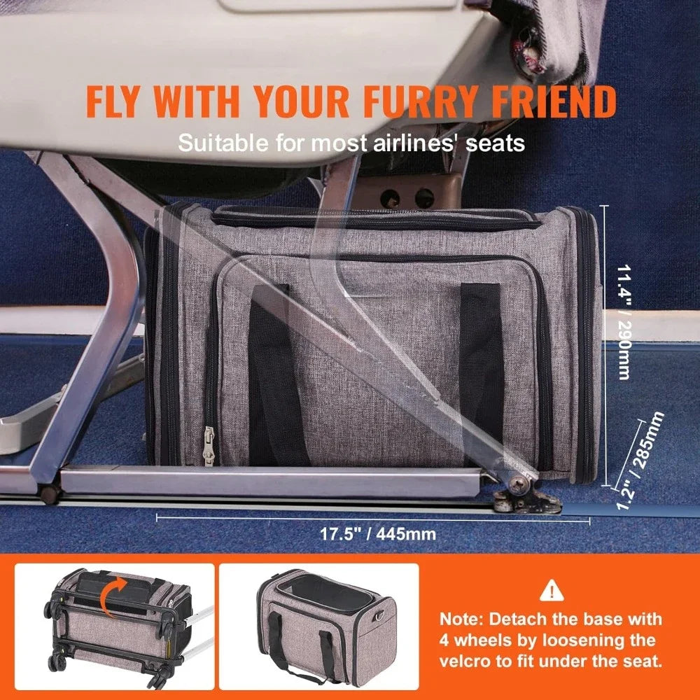 Airline Approved Expandable Pet Carrier With Wheels