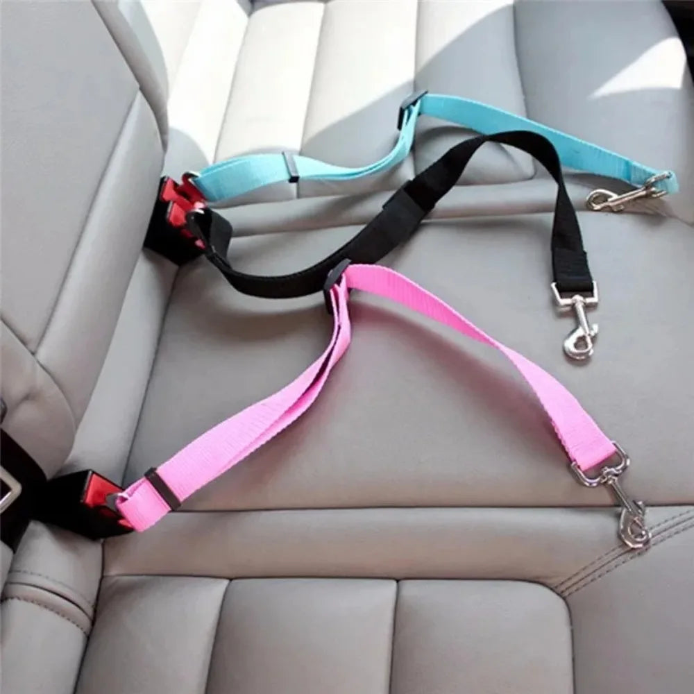 Adjustable Dog Car Seat Belt Harness Clip Safety Lever Vehicle For Cats Pets All Seasons