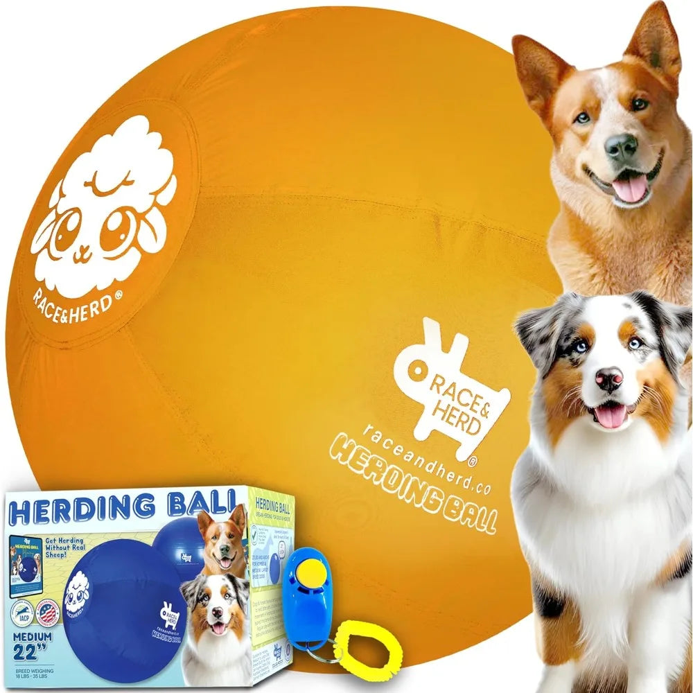 Race Herd 22 Inch Blue Herding Ball For Dogs Training Toy