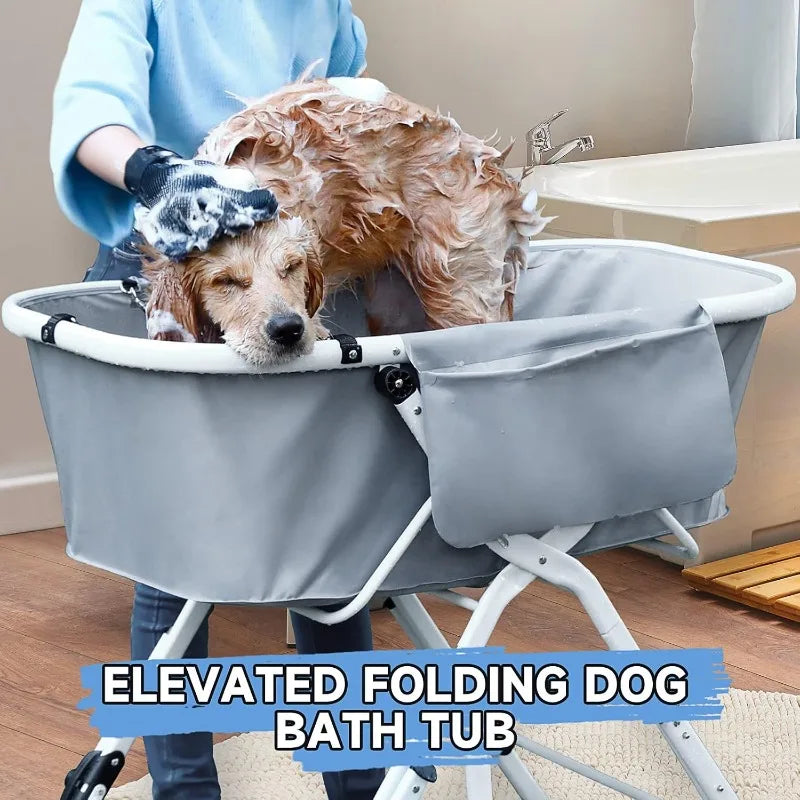 Elevated Foldable Dog Bath Tubs For Medium To Large Pets