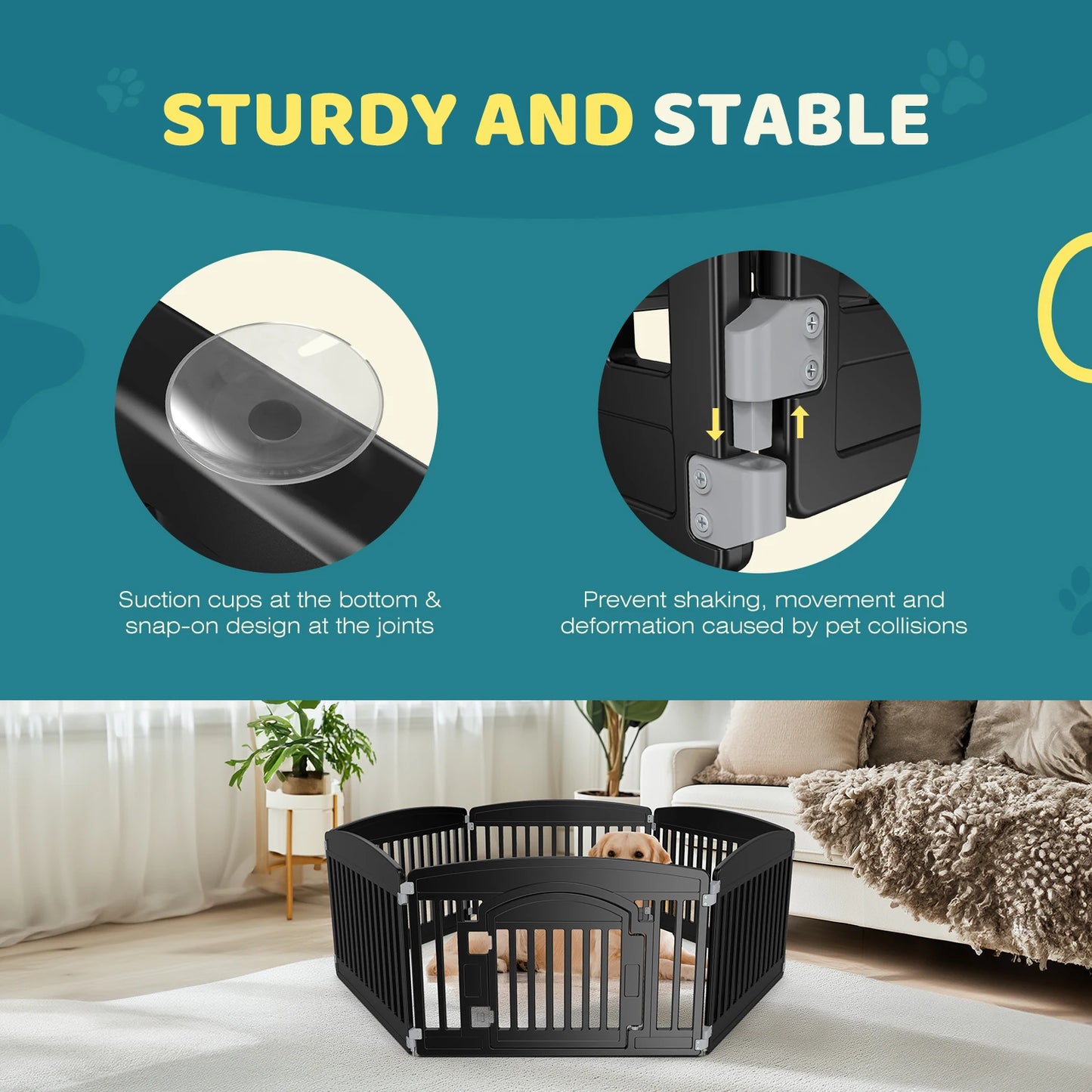 Plastic Dog Playpen 6 Panel 24in Expandable Indoor Fence