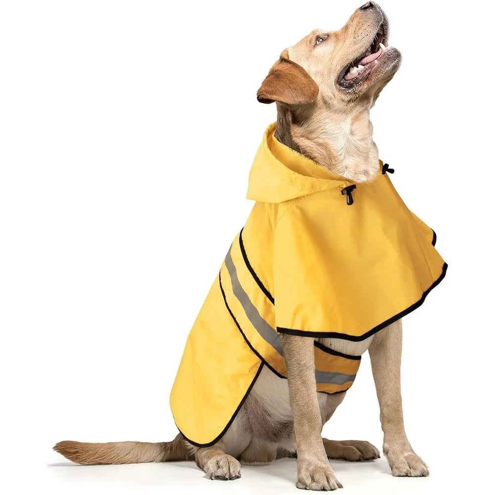 Waterproof Reflective Dog Rain Jacket Lightweight Adjustable Poncho for Pet Walking Outdoor Travel Rainy Days