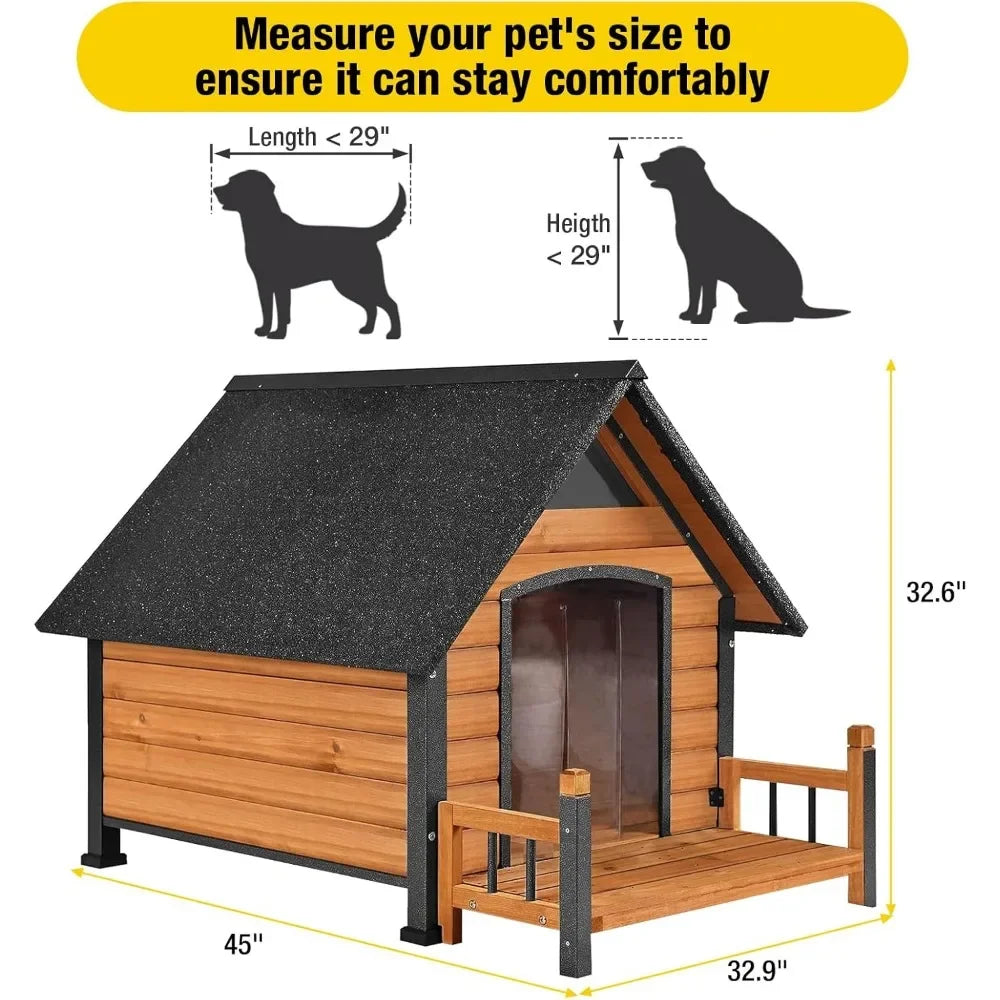 Outdoor Dog House for Large Breed Weatherproof Kennel
