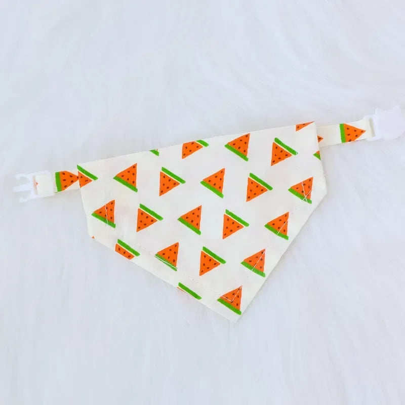 Fruit Printing Bandanas For Dogs And Cats Triangle Adjustable Scarf Pet Dog Puppy Grooming Accessories