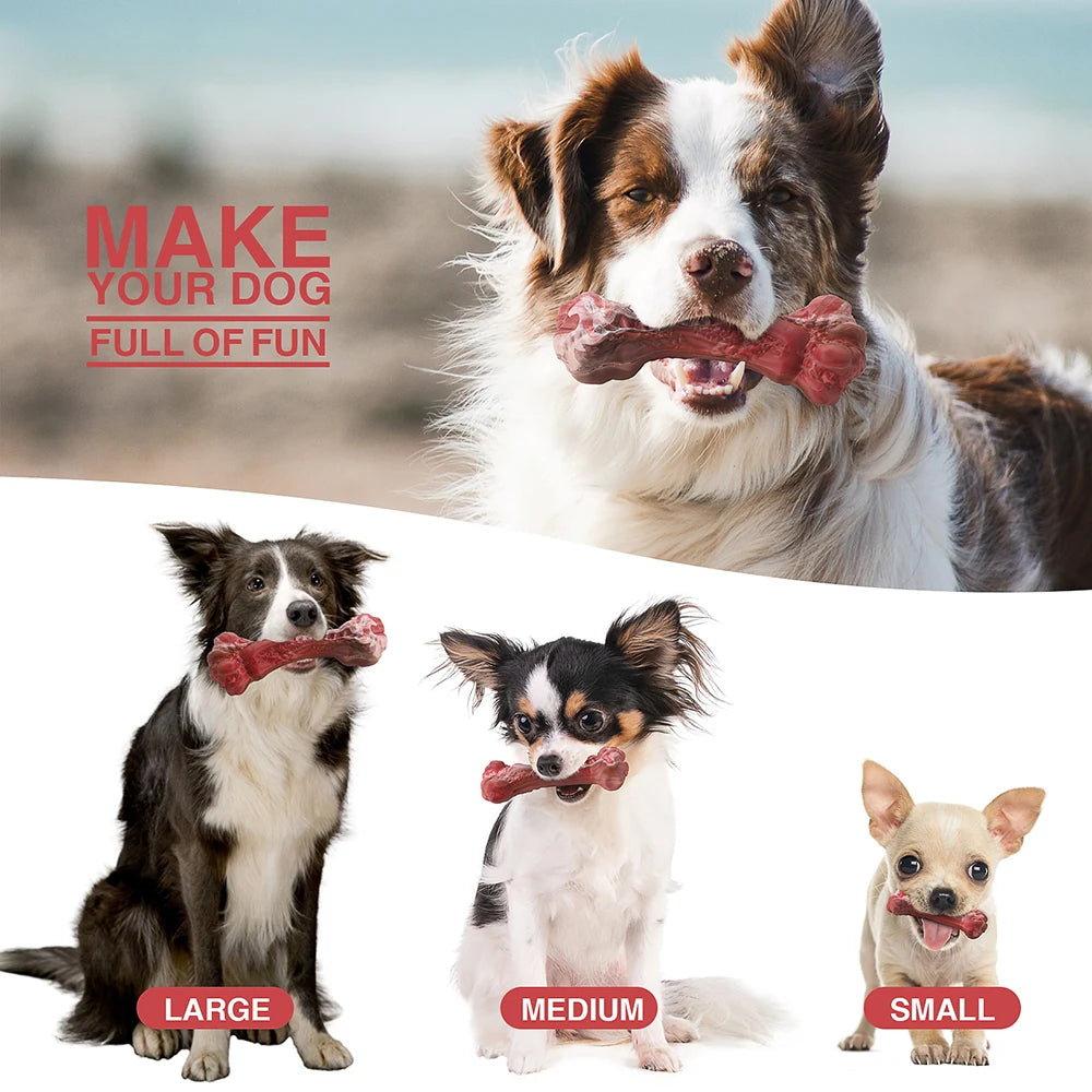Masbrill Dog Toys for Aggressive Chewers Large Dogs Bone Shaped Indestructible Nylon Interactive Teeth Cleaning Chew Toy