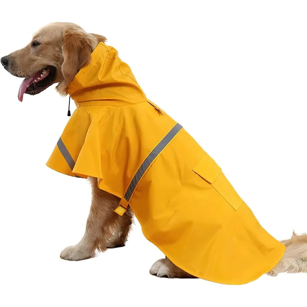 Large Dog Raincoat Waterproof Adjustable Lightweight Jacket