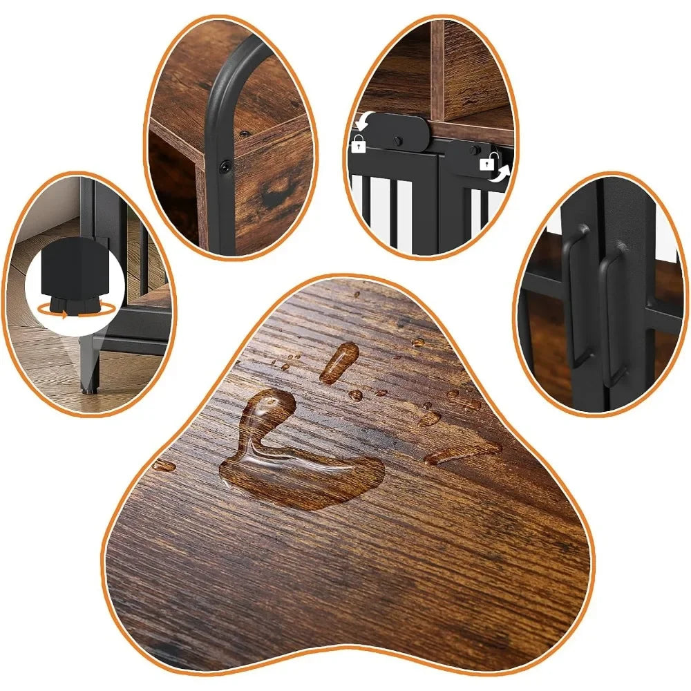 Large Wooden Dog Kennel Table With Drawers And Storage