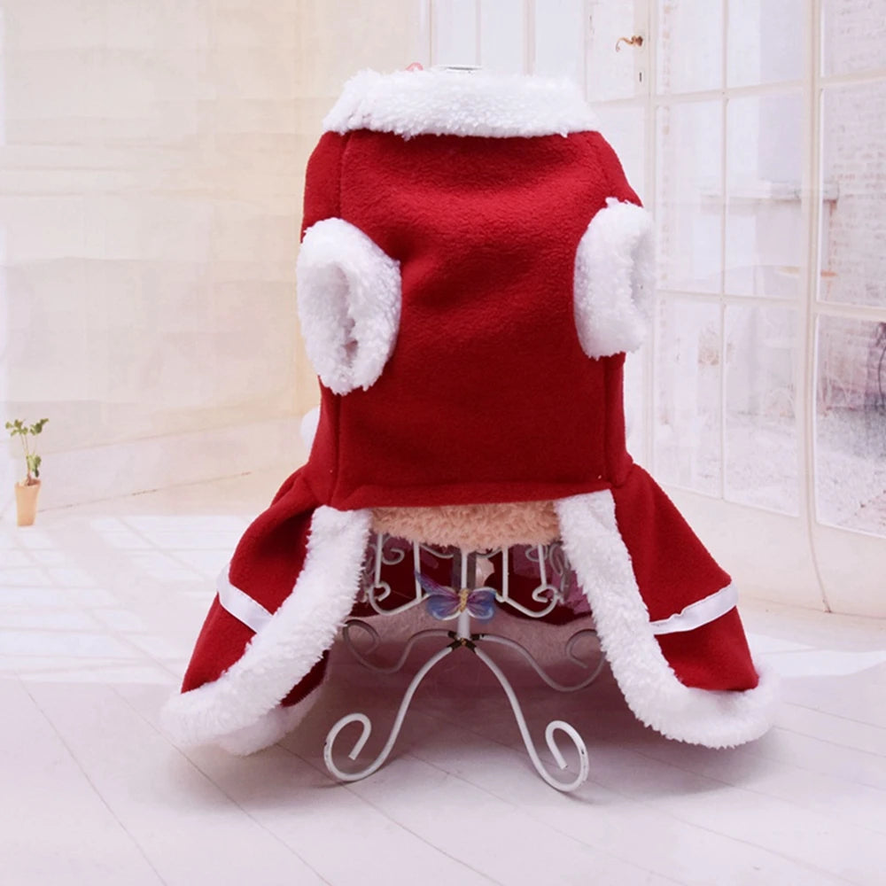 Christmas Dog Dresses For Small Dogs Autumn Winter Bow Tie
