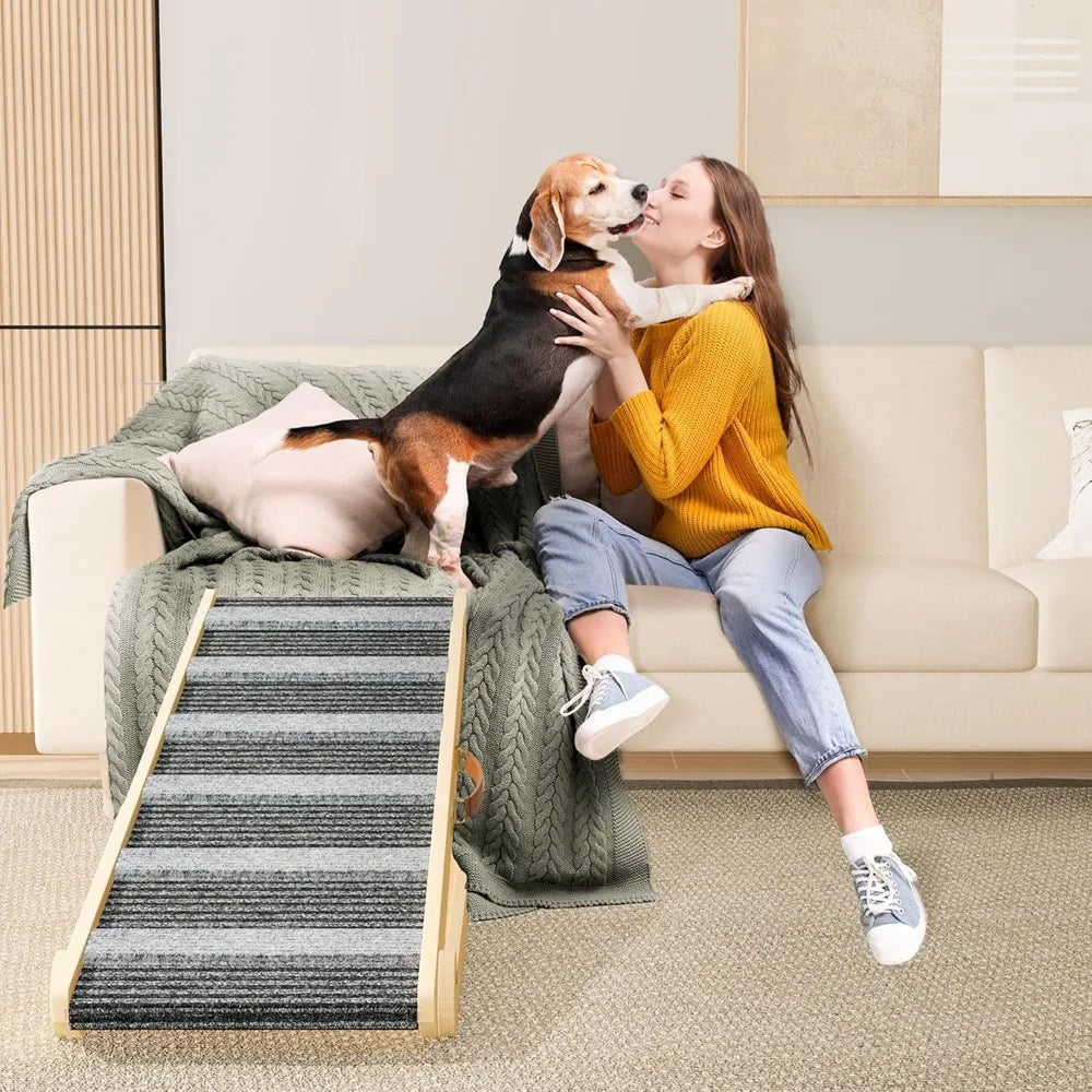 Portable Dog Ramp With 7 Adjustable Heights Non Slip