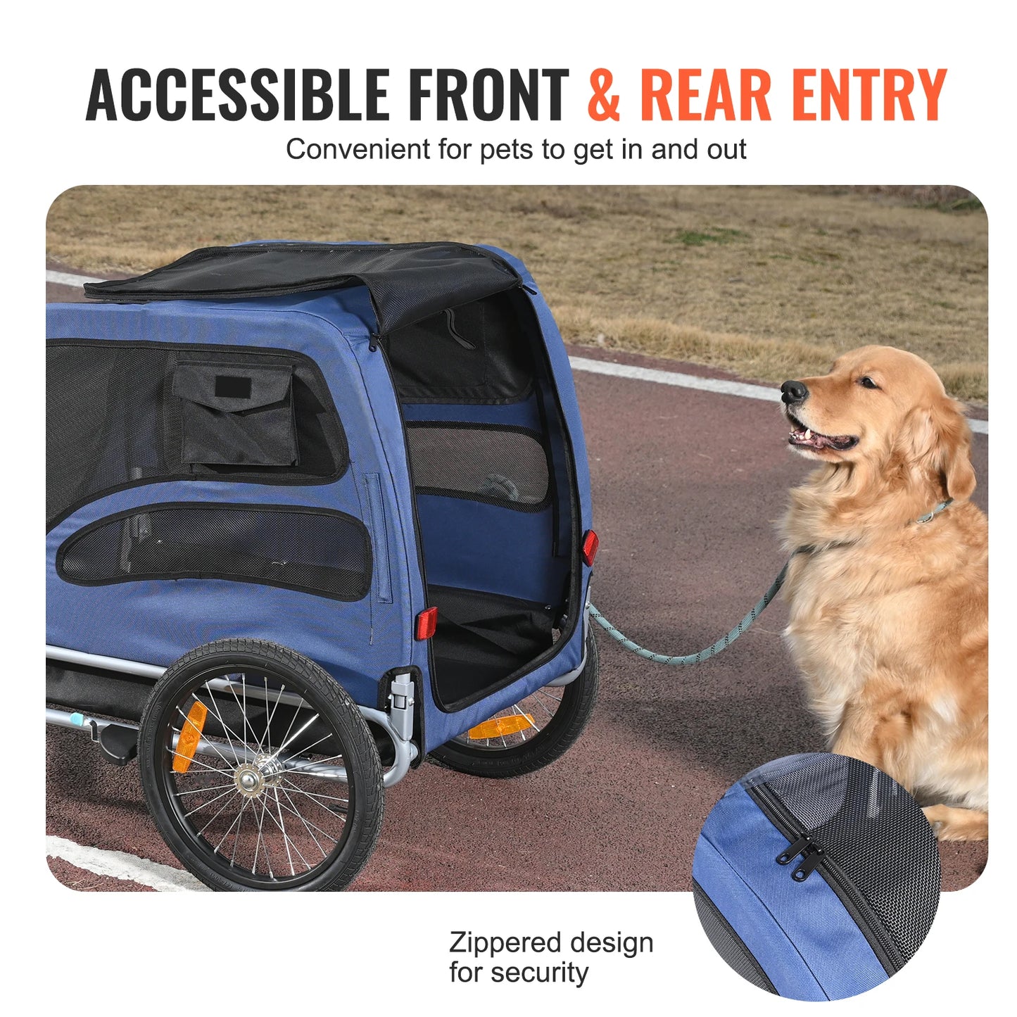SucceBuy 100 Lbs Pet Cart Bicycle Carrier Dog Trailer