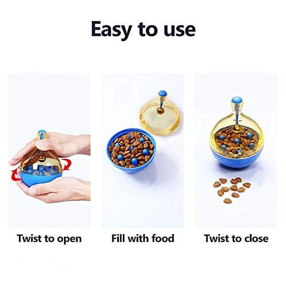 Slow Feeder Toy for Cats and Dogs Interactive Fun Portion Control IQ Tumbler Chewable Food Dispensing Healthy Eating Activity