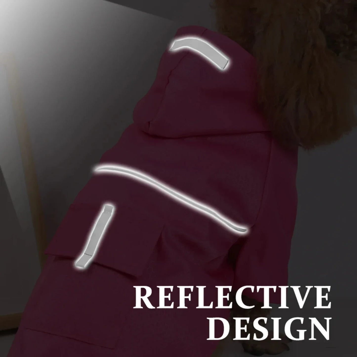 Mesh Breathable Small Dog Raincoat Reflective Hooded Jacket