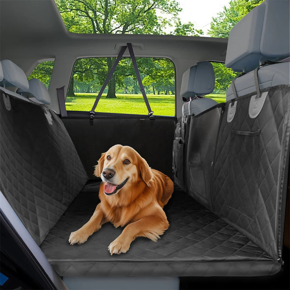 Waterproof Back Seat Extender Dog Car Seat Cover With Mesh Window And Storage Pocket Supports Up To 220lbs Hammock