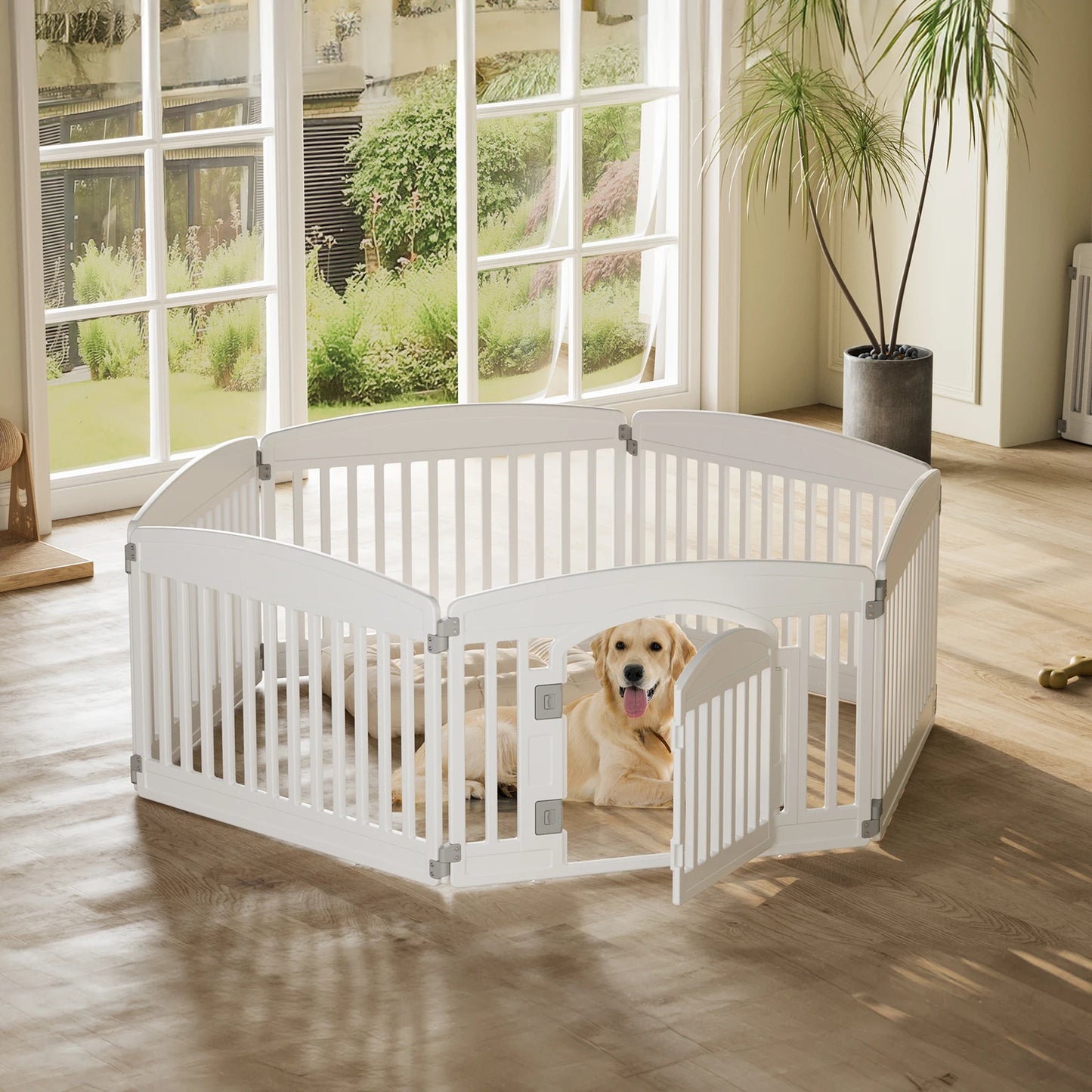 Plastic Dog Playpen 6 Panel 24in Expandable Indoor Fence