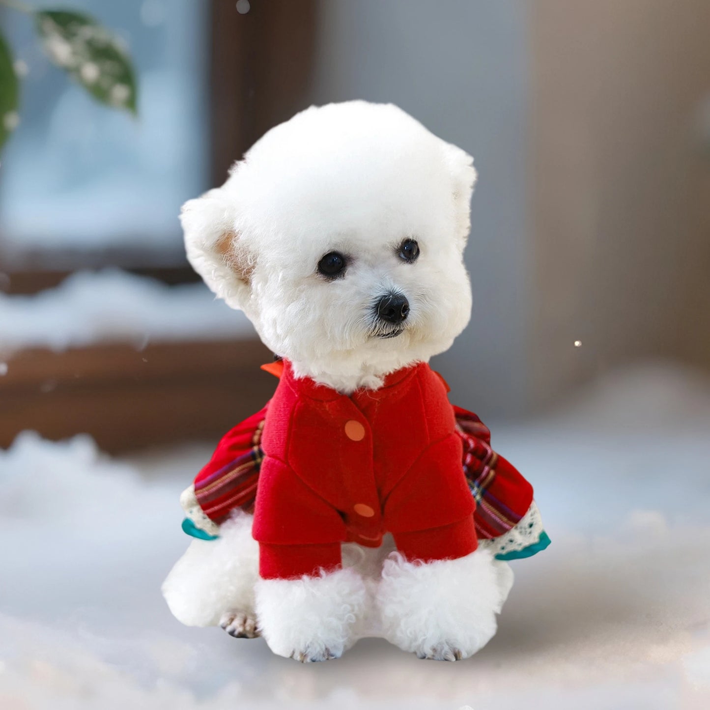 Christmas Dog Costume With Santa Hat And Jingle Bell Collar