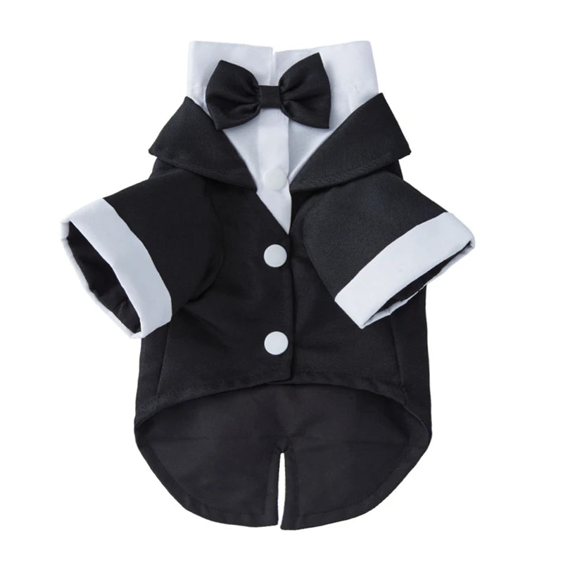 Pet Dog Tuxedo Formal Suit For Small Medium Dogs Bow Tie