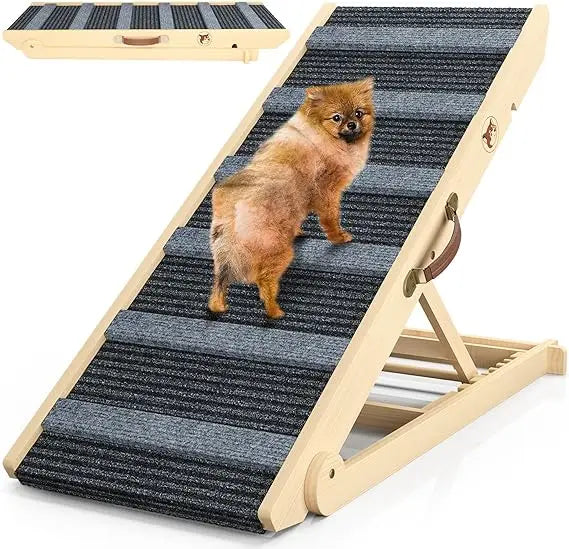Portable Dog Ramp With 7 Adjustable Heights Non Slip