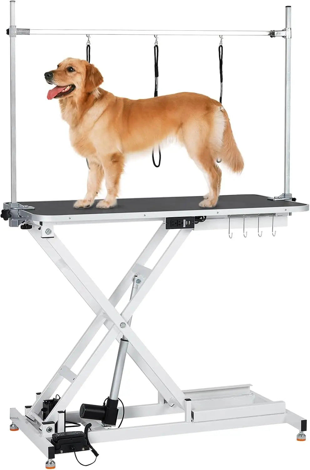 50 Inch Electric Pet Grooming Table With 9 To 40 Inch Height Adjustable X Type Lift For Large Dogs