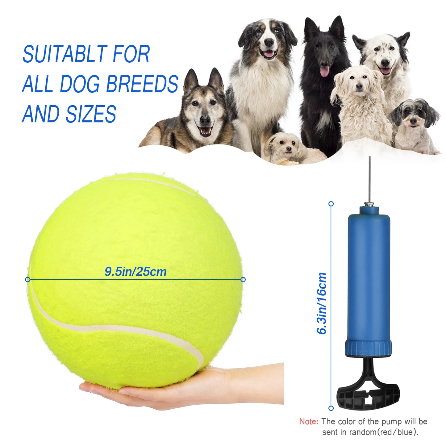 Oversize 9.5 Inch Giant Inflatable Tennis Ball for Pets