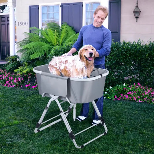 Elevated Foldable Dog Bath Tubs For Medium To Large Pets