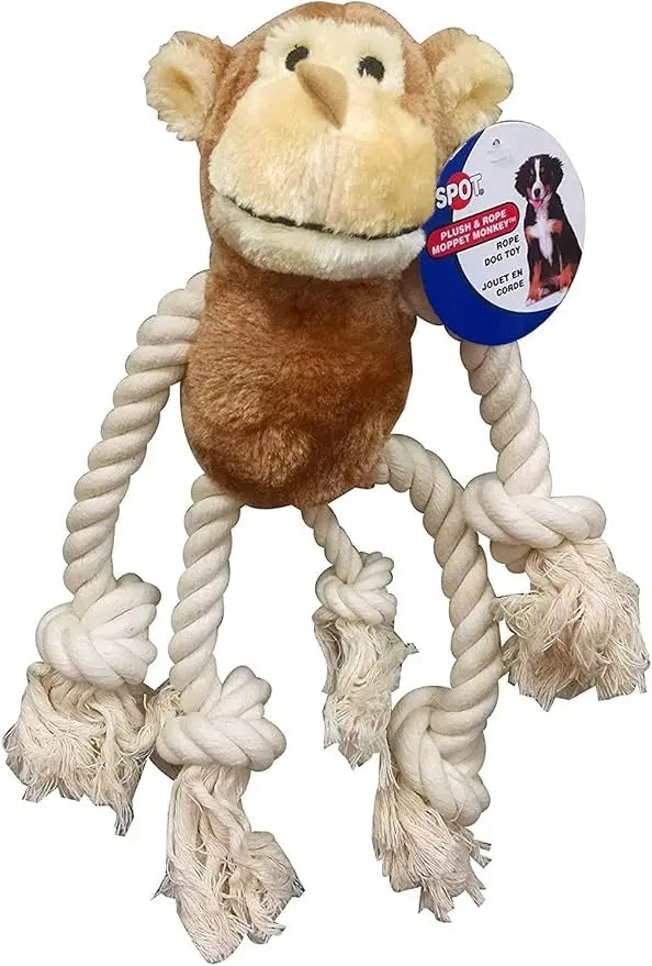 Spot Mop Pets Dog Toys Monkey Three Pack Durable Safe Fun