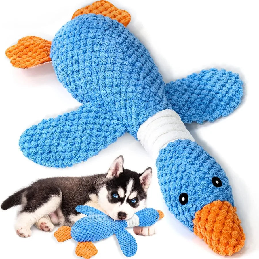 Goose Indestructible Plush Dog Chew Toy Aggressive Chewers
