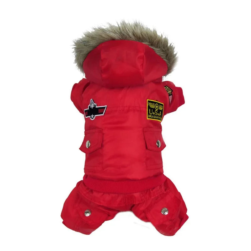 Winter Warm Hooded Padded Dog Jacket Small Medium Dogs