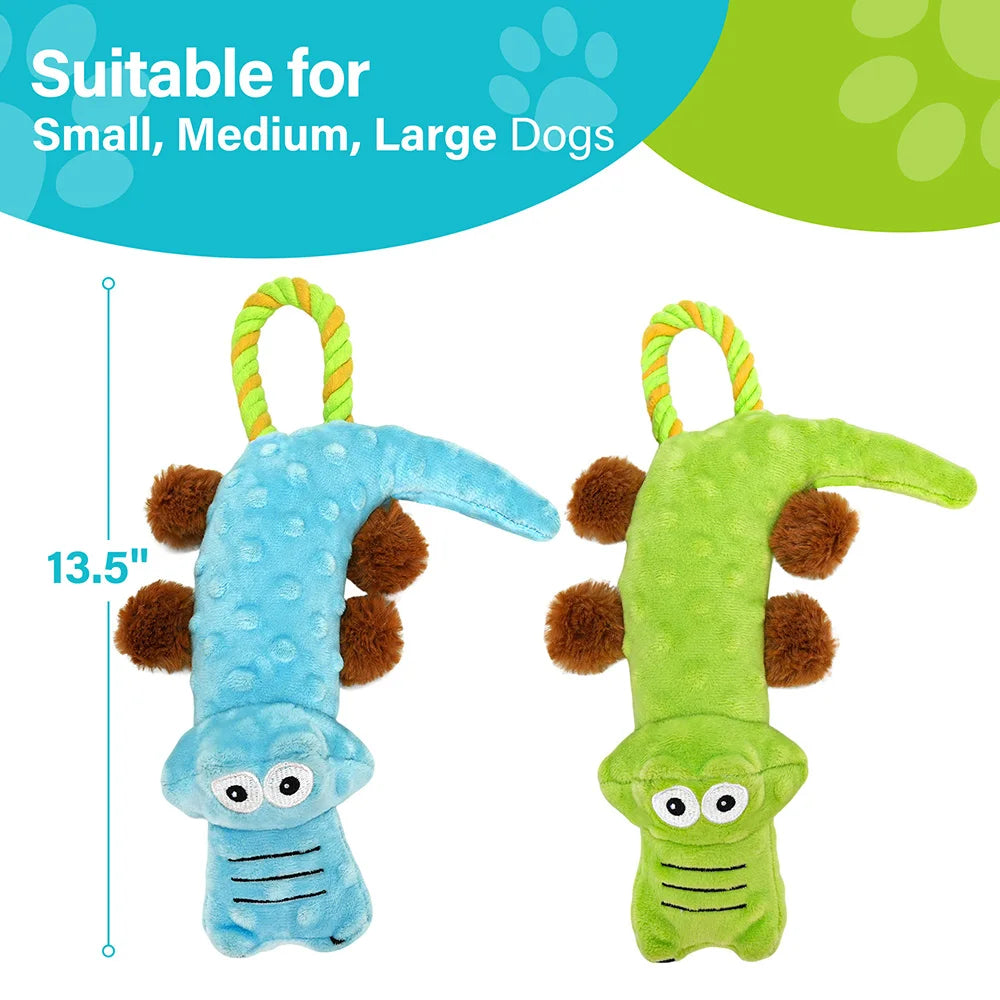 Dog Squeaky Toy 2 Pack Interactive Plush Tug Of War Toy