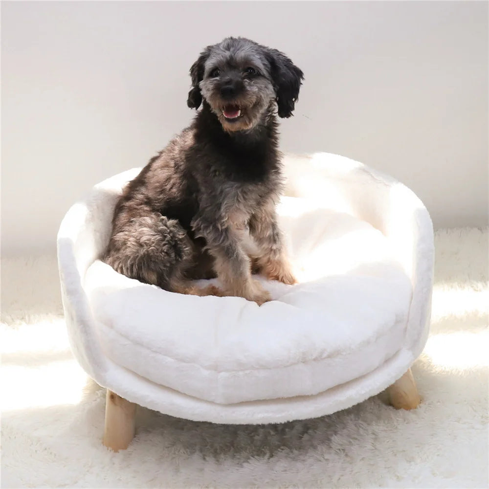 Ultra Soft Elevated Dog Cat Sofa Bed With Waterproof Cushion