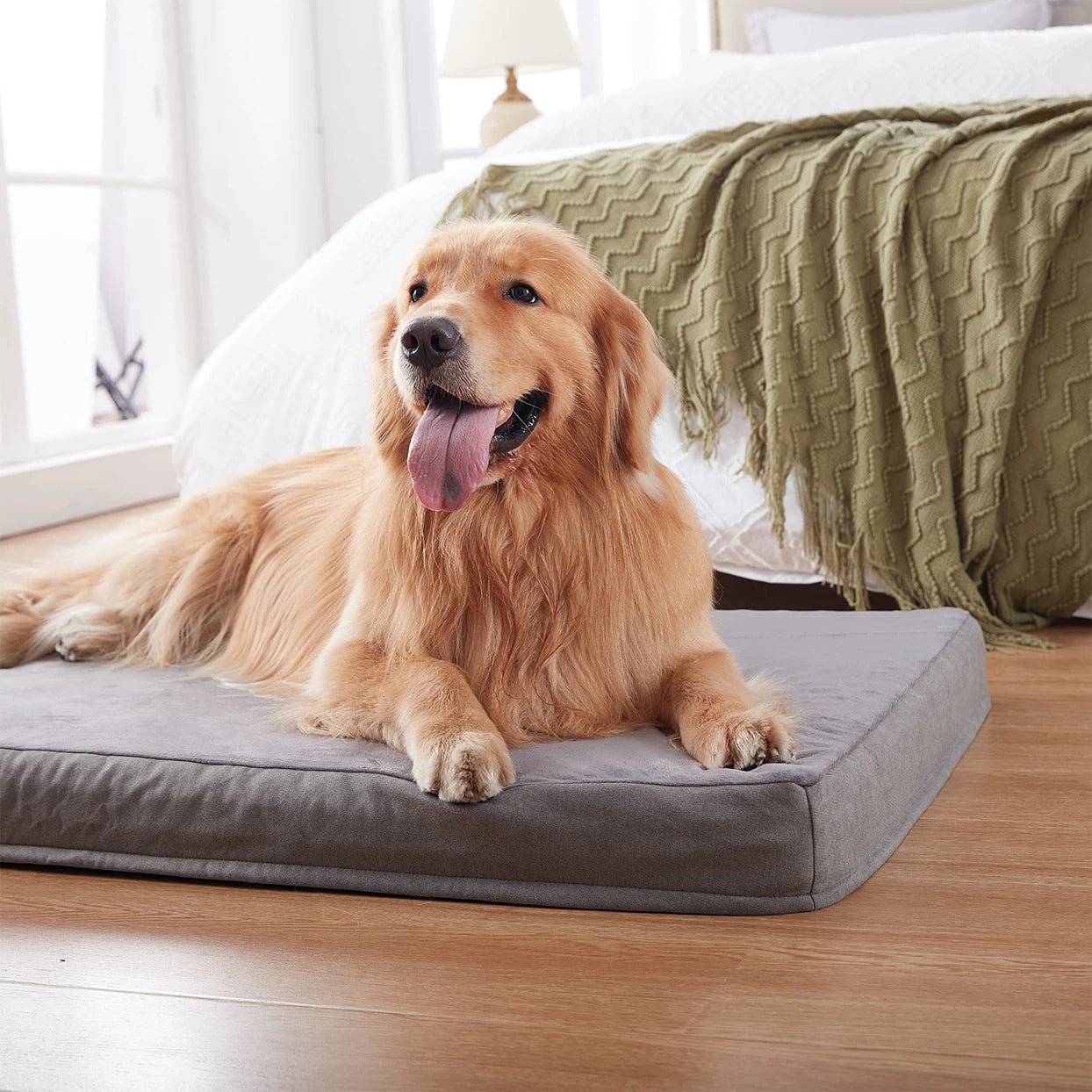 Orthopedic Waterproof Plush Dog Bed Anti Slip Bottom