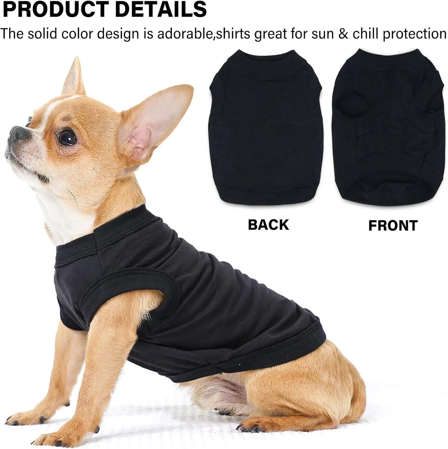 2 Pack Soft Dog Shirts For Small Dogs And Cats Lightweight