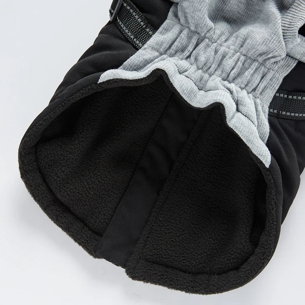 Winter Warm Dog Jacket With Harness Fur Collar For Dogs