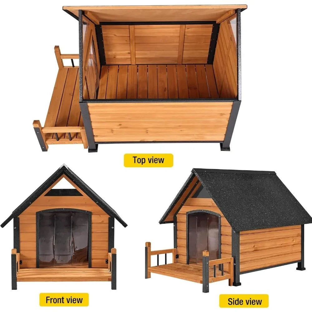 Outdoor Dog House for Large Breed Weatherproof Kennel
