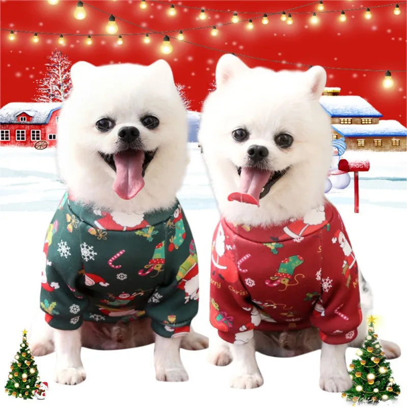 Christmas Dog Sweater With Warm Lining Pullover For Pets