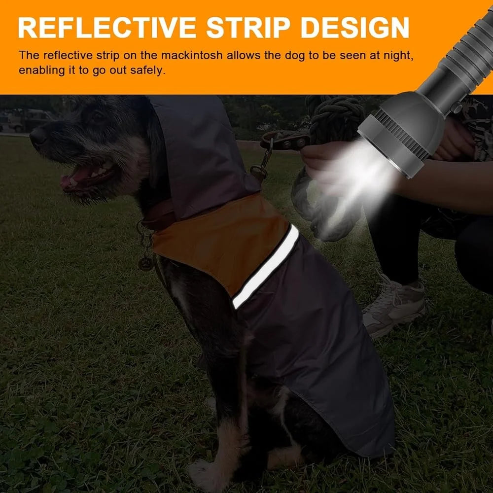 Ultra Light Waterproof Hooded Dog Raincoat Reflective
