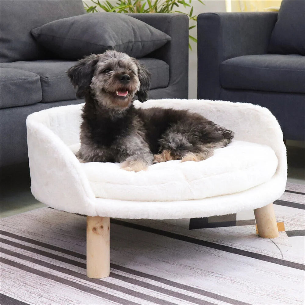 Ultra Soft Elevated Dog Cat Sofa Bed With Waterproof Cushion