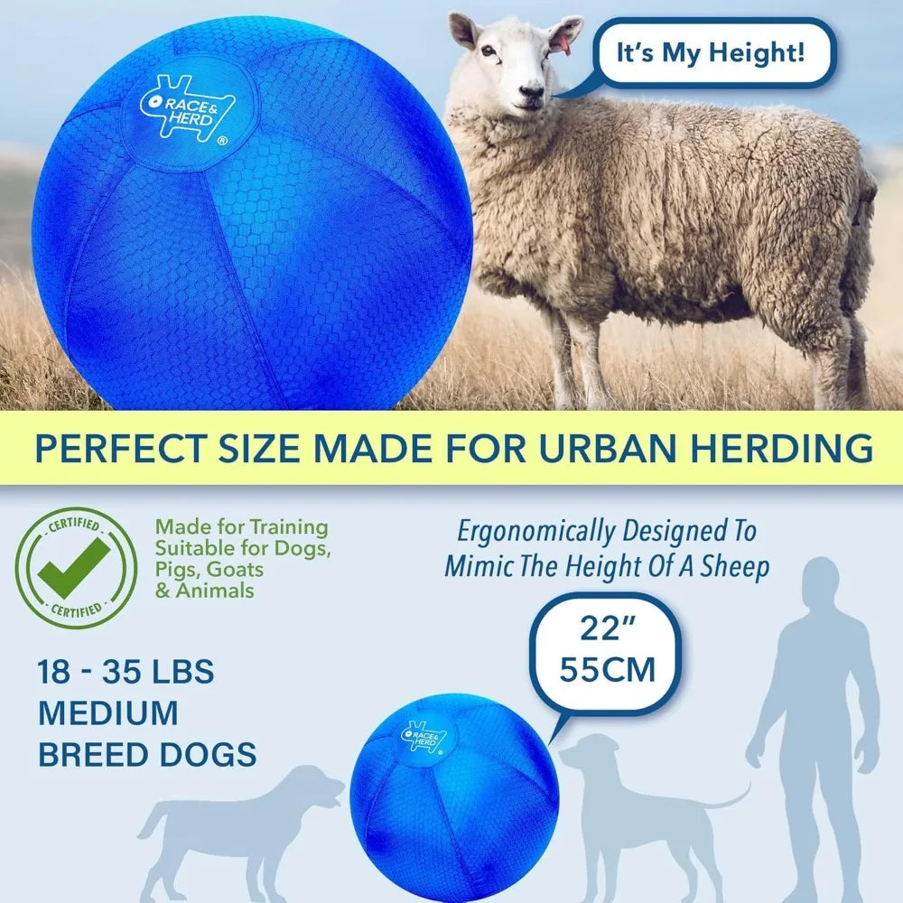 Race Herd 22 Inch Blue Herding Ball For Dogs Training Toy