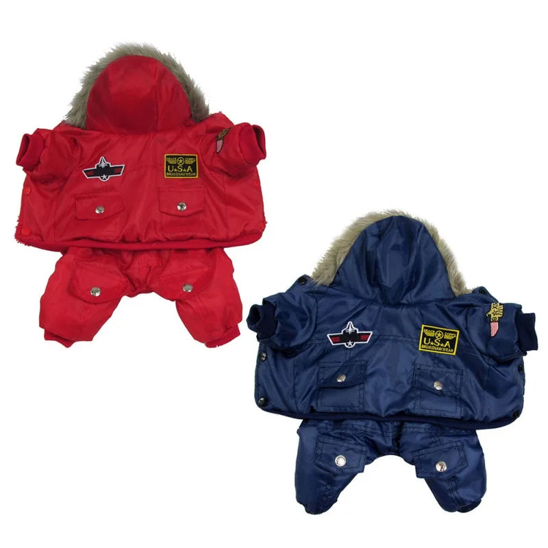 Winter Warm Hooded Padded Dog Jacket Small Medium Dogs