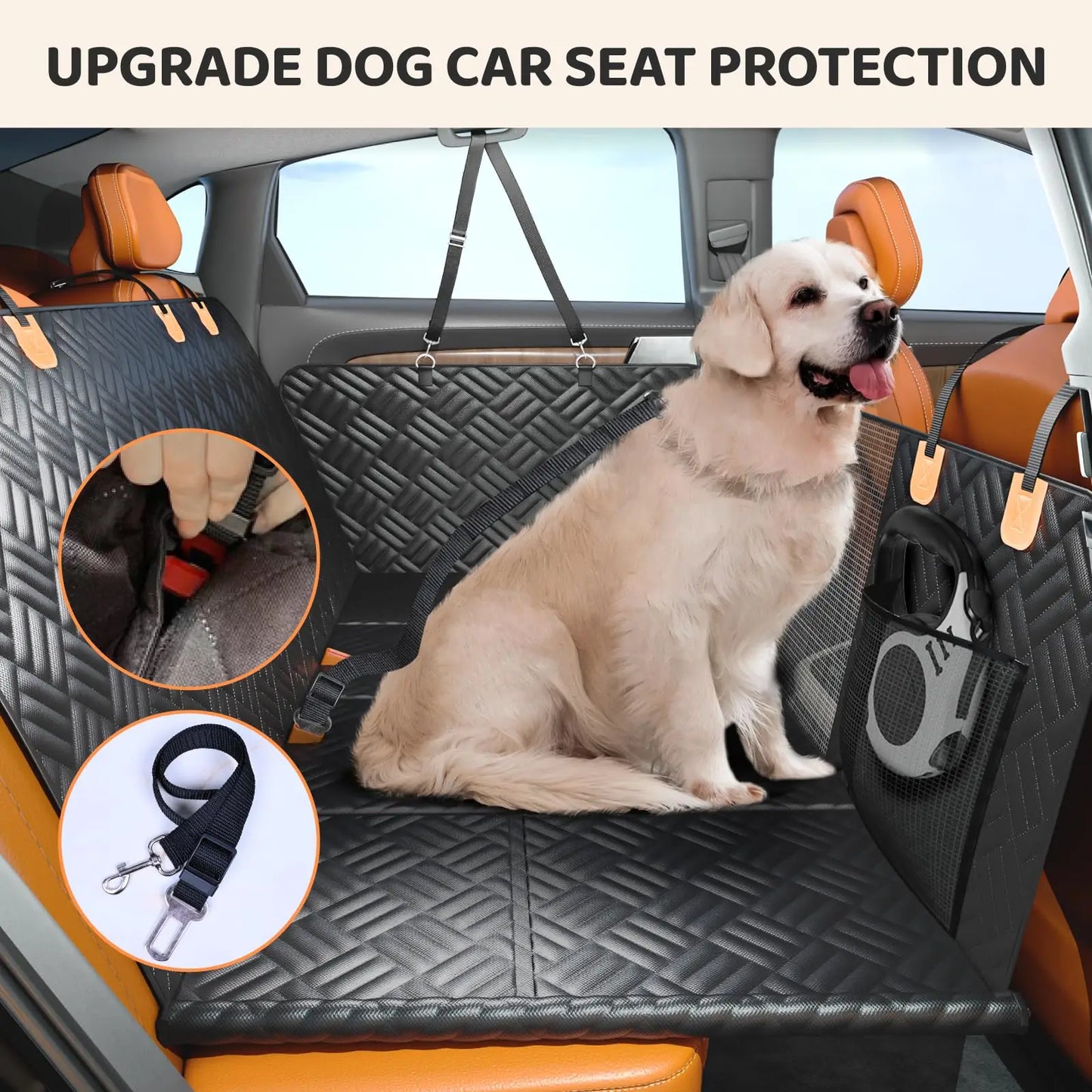 Rear Seat Dog Cover With 400 Pound Load Extender For Cars
