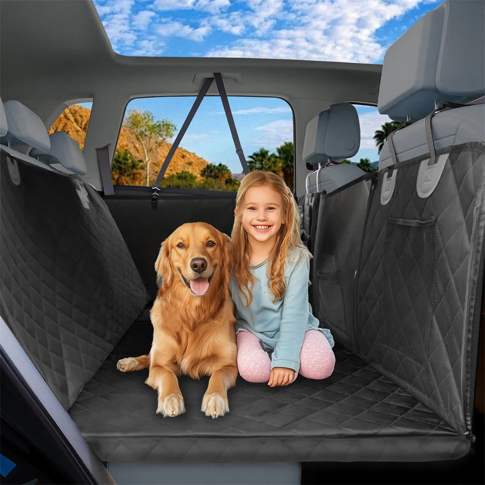 Waterproof Back Seat Extender Dog Car Seat Cover With Mesh Window And Storage Pocket Supports Up To 220lbs Hammock