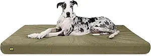 Tough Rip-Stop Orthopedic Rectangle Dog Bed Removable Washable Cover, Solid Orthopedic Foam for XX-Large Dogs 68"x40", Obsidian
