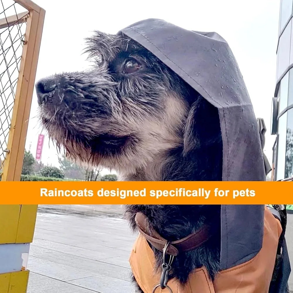 Ultra Light Waterproof Hooded Dog Raincoat Reflective