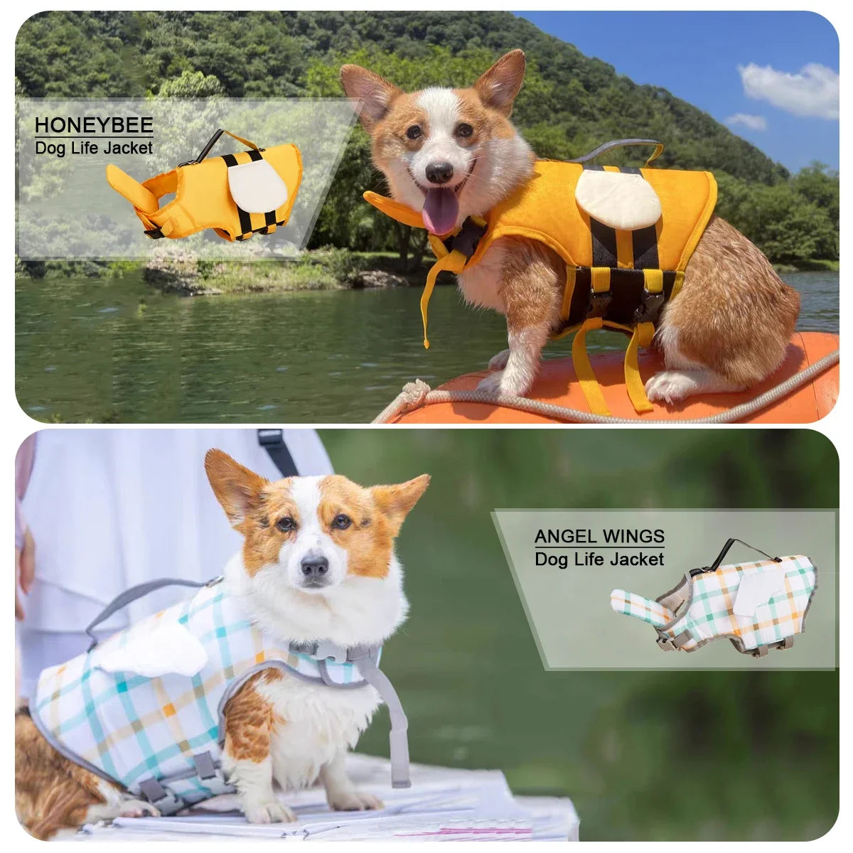 Dog Life Jacket Reflective Adjustable Flotation Vest
