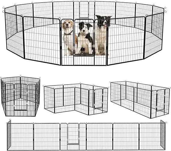 Heavy Duty Metal Dog Playpen Outdoor Fence With Doors