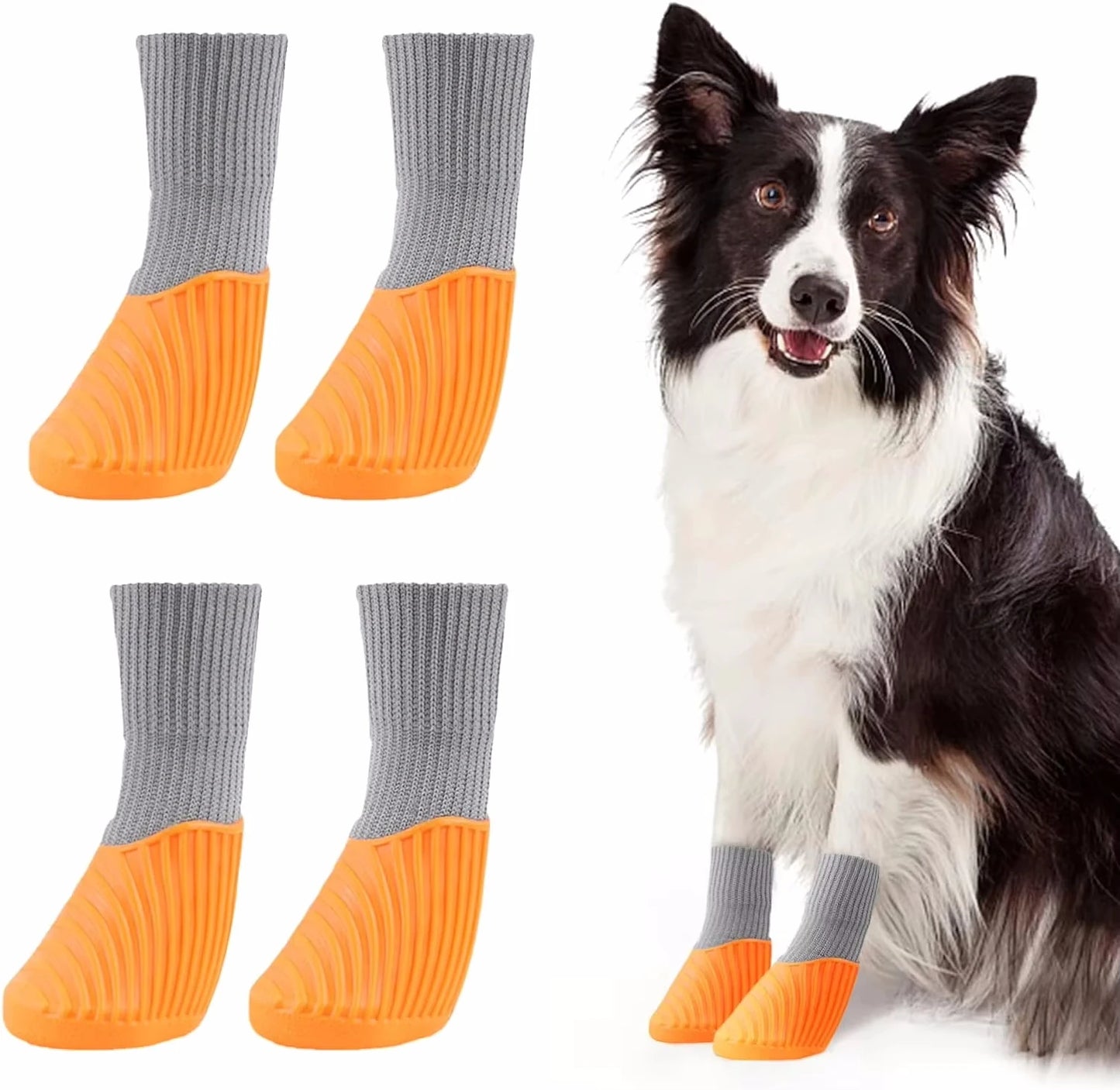 4 Pack Outdoor Dog Boots Waterproof Anti Slip Paw Protectors For Small Medium Large Dogs Cats