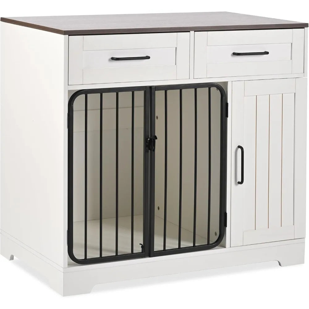 Dog Crate Furniture End Table Kennel With Storage Drawers