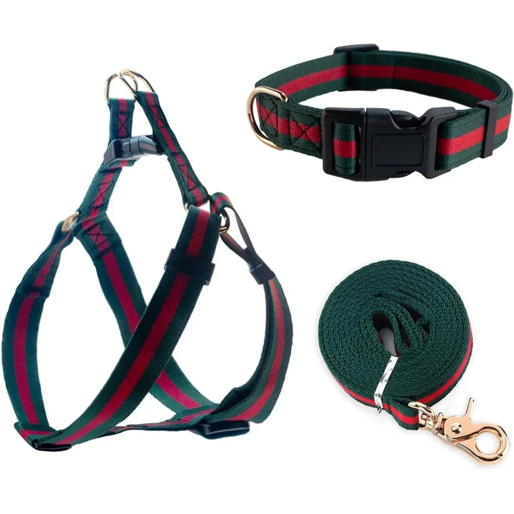 Premium Dog Harness Collar Leash Set Adjustable Comfortable Soft Durable Breathable Easy Clean Stylish Design For Dogs